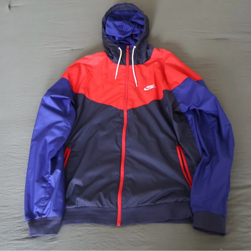 Nike Red and Blue Windbreaker Jacket